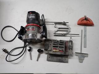 Craftsman 125 Router c/w Bits & Table Parts.