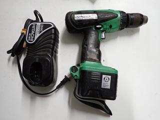 Hitachi DS18DVB 18V 1/2 In. Driver Drill c/w Battery, Charger & Case.