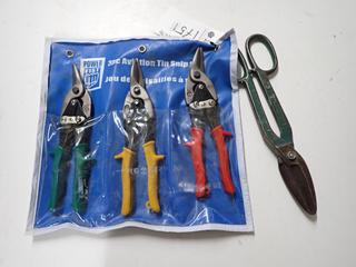 Powerfist 3pc Aviation Tin Snip Set & Extra Tin Snip.