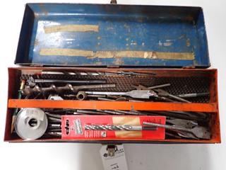 Tool Box c/w Assorted Drill Bits & Shopmate No. 1850 1/2 In. Air Drill.