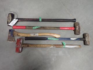 (4) Sledge Hammers & (1) Axe.