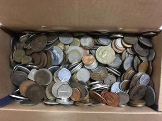 Box of Assorted Coins & Medallions.