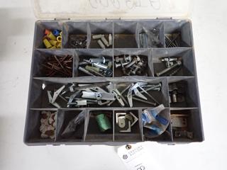 (2) Plastic Tool Boxes c/w Sliders/Glides, Door Stops, Wall Anchors, Etc.