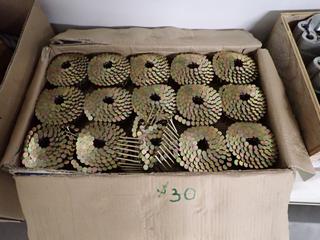 Box of 15 Degree Galvanized Coil Roofing Nails.