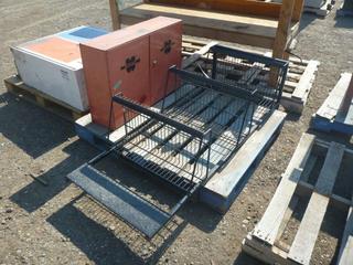 Wurth Metal Cabinet 8 1/2 In x 34 In x 22 1/2 In and Metal Display Rack.