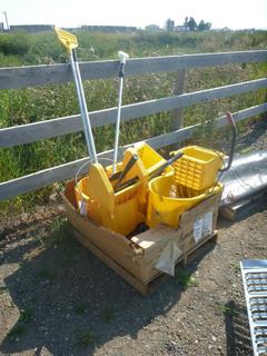 (3) Mops Pails and Mops.