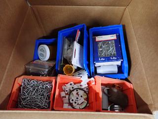 (2) Boxes of Stacking Bins c/w Hardware, Nuts, Bolts, Etc.