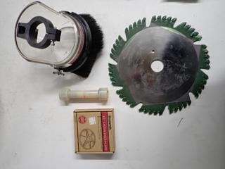 Assorted Band Saw Blades, Drum Sander Inserts, Drum Sander, Etc.