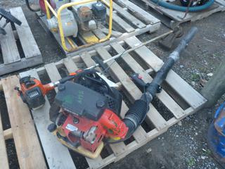 Red Max Backpack Blower, Model # EB7001 and Echo Weed Trimmer, Model # SRM-230.