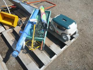 Kids Wagon, Rolling Step, Badminton Rackets & Net, Kites.