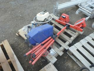 Commercial Electric Stand Up Work Light, Poly Jug, BBQ, Tippers and Auger Motor.