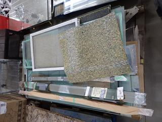 Assorted Beveled, Frosted, Inlay Glass Mirrors & (3) Glass Decor Insert - (4) pallets.
