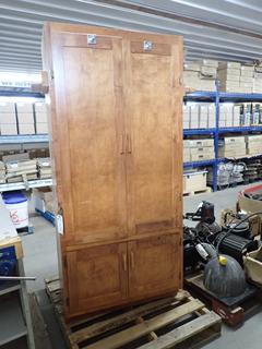 Wooden Cabinet w/ Drawers, 36 In. L x 26 In. W x 77 1/2 In. H.