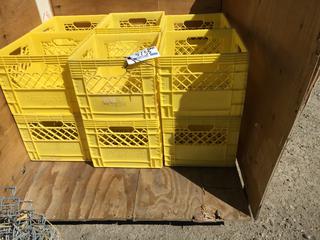 (12) Milk Crates. *Wooden Crate Not Included*