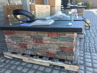 Unused Stone Rectangular Fire Table 122cm x 51cm x 46cn H.