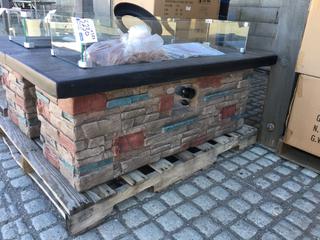 Unused Stone Rectangular Fire Table 122cm x 51cm x 46cn H.