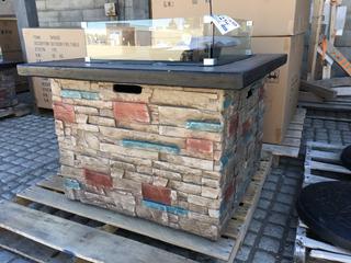 Unused Stone Square Fire Table 88cm x 88cm x 60cm H.
