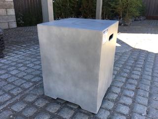 Unused Concrete Side Table 40cm x 40cm x 52cm.
