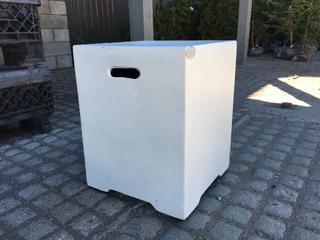 Unused White Side Table 40cm x 40cm x 52cm.