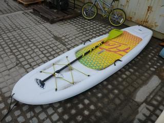 Pelican Stand Up Paddle Board c/w Oar Approximately 9 ft Long.