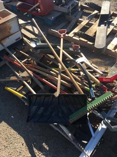 Quantity of Rakes, Shovels, Snow Shovels, Pruning Sheers and Pick Axe.