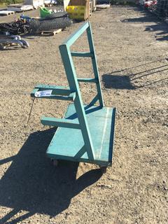 Rolling Cart for Lumber and Steel Stand on Castors 24 In x 24 In.