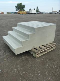 Set of Concrete Steps 59 In W x 32 In H x 80 In L.