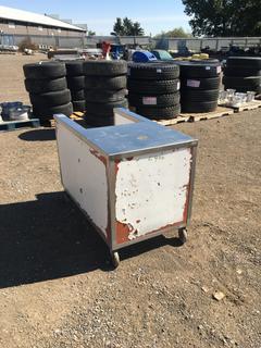 Steel/Wood Work Table on Castors 48 In L x 28 In W x 35 In H.