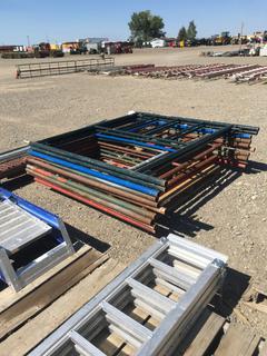 Metal Tube Scaffolding (10) Uprights, (3) Steel Planks and (10) Cross Braces.