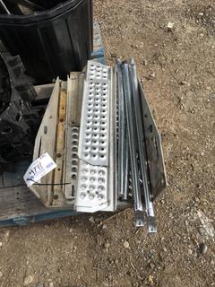 Quantity of 10 in. Spikes, (2) Plastic Bins, Snowmobile Track, Chrome Plated Gas Tank Top and Handles.