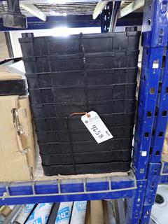 (2) 5 Shelf Plastic Racks, 32 In. L x 14 In. W x Unknown H.