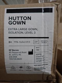 Box of Hutton Isolation Level 3 Gowns, XL, 140 Per Box.