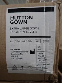 Box of Hutton Isolation Level 3 Gowns, XL, 140 Per Box.