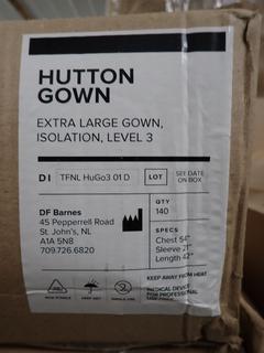 Box of Hutton Isolation Level 3 Gowns, XL, 140 Per Box.