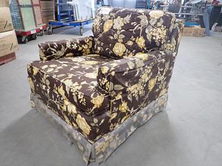 Mid-Century Upholstered Lounge Chair on Castors.