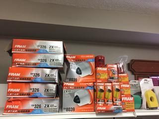 Assorted Air Filters, Oil Filters & Windshield Wipers.