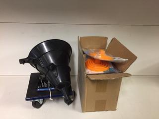 (1) Snowmobile Dolly & Assorted Funnels.