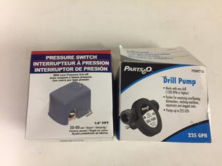 Drill Pump & Pressure Switch.