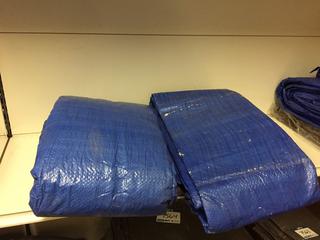 (2) Blue Tarps, Unknown Sizes.