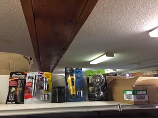  Assorted Headlamps, Flashlights & Lantern.