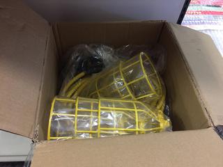 50 FT 5 Outlet Light String Yellow c/w Metal Cage. 