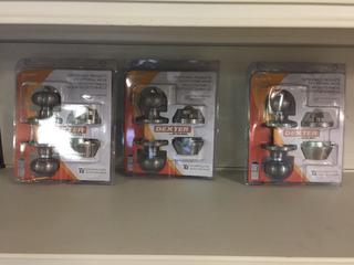 (3) Dexter Security Set Door Handles. 
