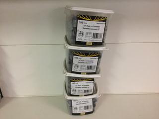 (4) Boxes of 100 Pcs 1/2 In Push In Connectors.