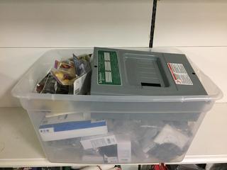 Assorted Electrical Hardware c/w 12V Socket Adapters, Receptacles, Hole Straps & Phone Jacks. 