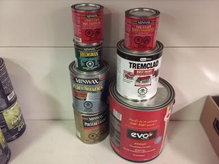 Assorted Paint and Stain. 