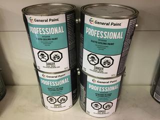 (4) General Paint Professional Alkyd Ceiling Paint 3.7L