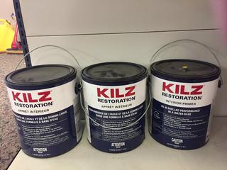 (3) Cans of Killz Restoration Interior Primer 3.79L