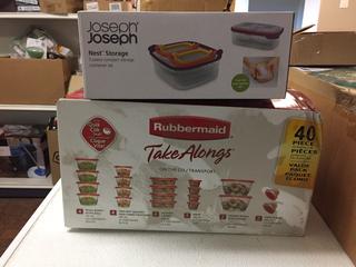 Rubbermaid TakeAlongs 40 Pc Set & Joseph Joseph 5 Piece Container Set. 