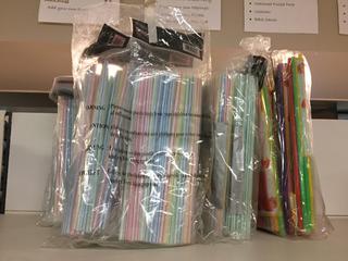 Assorted Plastic Straws. 