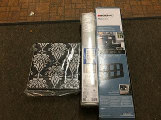 Closet Maid Espresso Cube Shelf (17 In. x 24 In. x 6 In.) c/w (2) Fabric Drawers & Peel & Stick Wallpaper. 